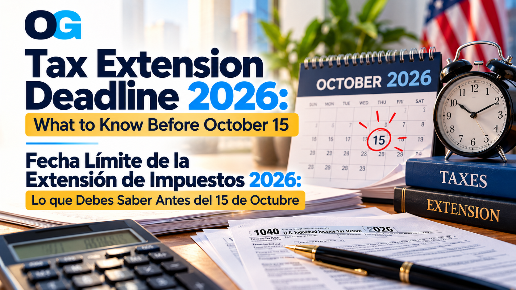 Fecha límite de la extensión de impuestos 2026: qué debes saber antes del 15 de octubre